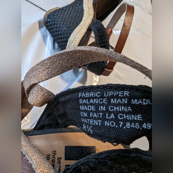 BC Caution To The Wind Black Wedge Sandals, Leather Strap, Size 8.5 - Picture 7 of 7